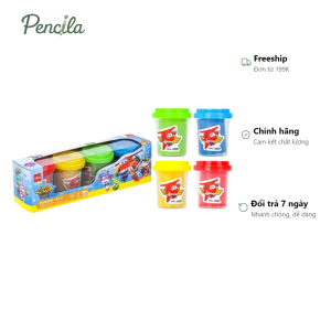 Đất nặn bột 4 màu Deli EH709-4 Super Wings